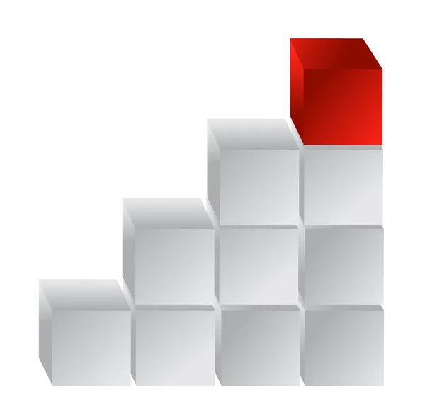 Passos com bloco vermelho — Fotografia de Stock