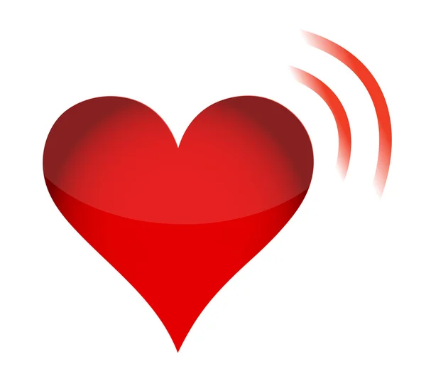 Heart Icon with RSS Sign — Zdjęcie stockowe