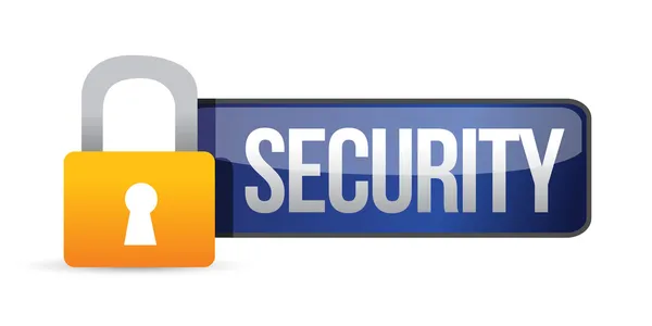 Security panel with padlock and text — Stock Photo, Image