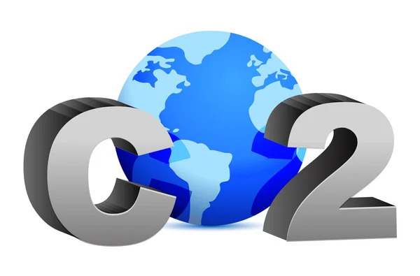 Забруднення CO2 в стилі 3D — стокове фото