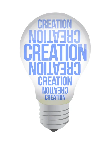 Light Bulb With Creation Text — Stock Photo, Image