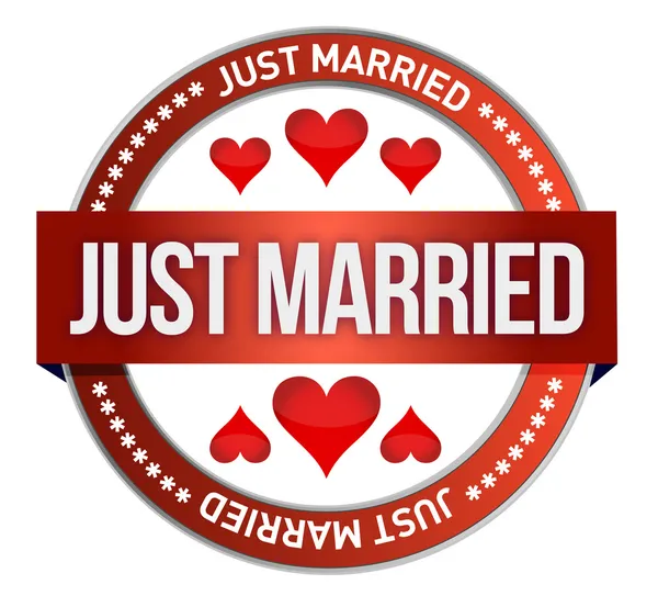 Just Married stamp print — Stock Photo, Image