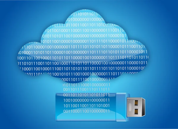 Cloud one usb key that contains data — Stock Photo, Image