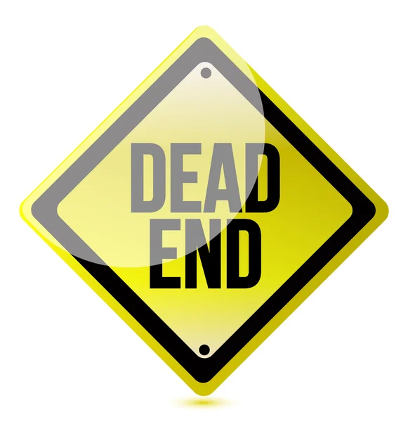 Segnale di avvertimento con le parole Dead End — Foto Stock