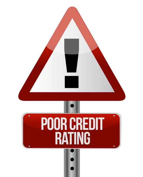 Warning sign with a credit rating concept. — Stock Photo, Image