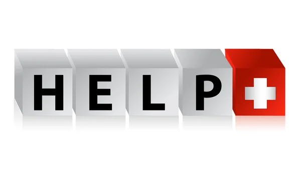 Help Button Click Here Block — Stock Photo, Image