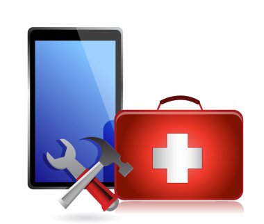 Tablet araçlar ile ve bir ilk yardım kiti