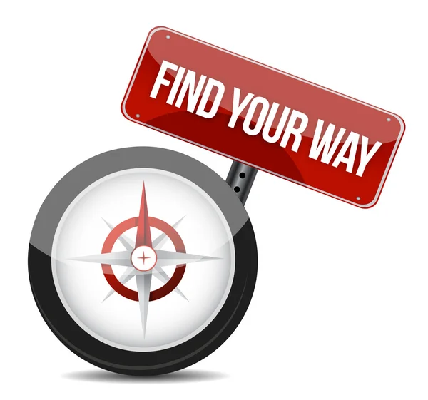 Compass with the words Find Your Way — Stock Photo, Image