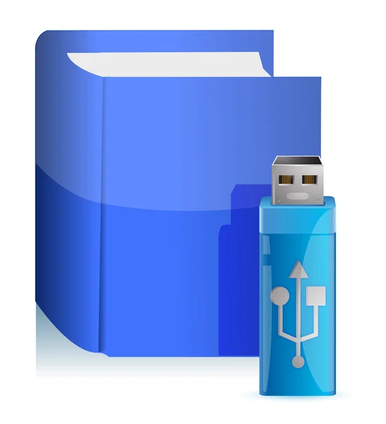 Книги дроти з'єднані USB — стокове фото