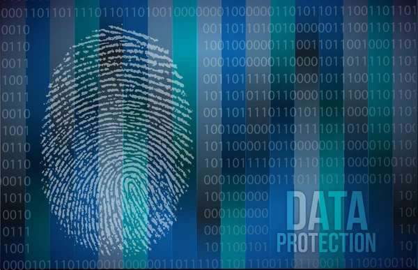 Security concept: fingerprint and data protection — Stock Photo, Image