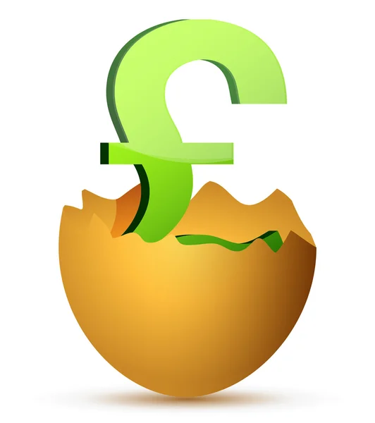 Currency symbol inside egg profits concept — Stock Photo, Image