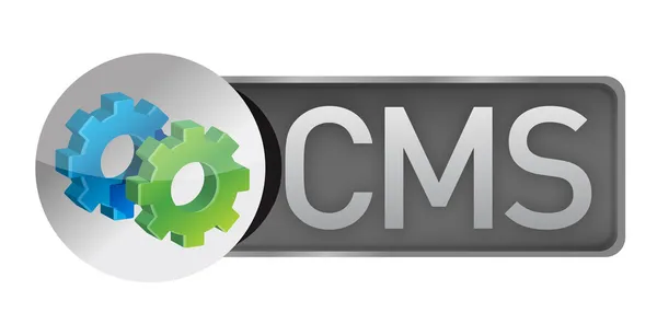 Engranajes CMS. concepto de sistema de gestión de contenidos — Foto de Stock