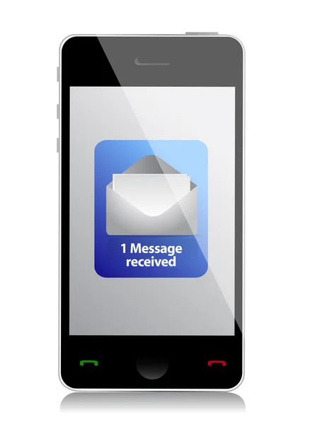 Telefone móvel moderno mensagem não lida — Fotografia de Stock