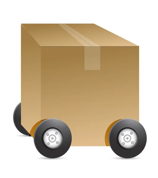 Brown package car figure — Stock Photo, Image