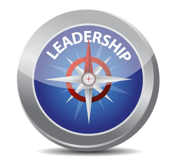 Leadership red word indicated by compass — Stock Photo, Image