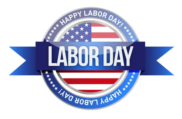 Labor day. us seal and banner — Stock Photo, Image