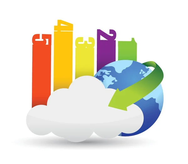 Cloud Computing concetto di business — Vettoriale Stock