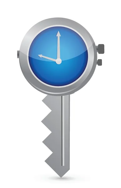 Clock-Key. Concept of Successful time management — Stock Vector