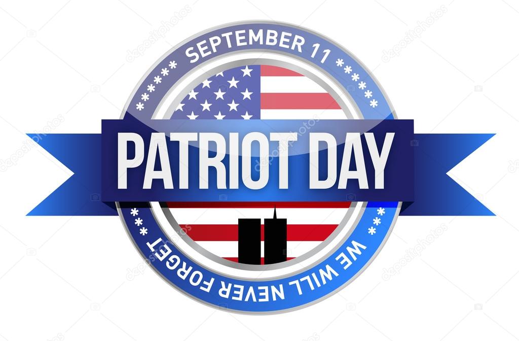 Patriot day. us seal and banner — Stock Photo © alexmillos 19126033