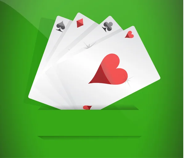 A winning poker hand of four aces — Stock Photo, Image