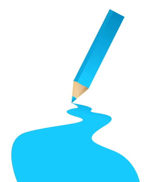 Lápis azul e linha de cor — Fotografia de Stock