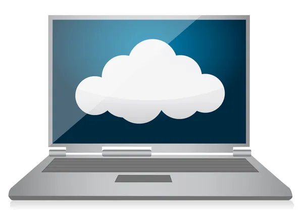 Cloud computing laptop — Stockfoto