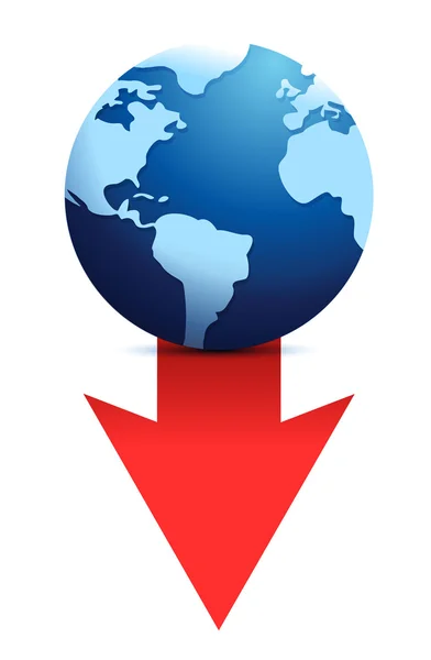 Downfall earth icon — Stock Photo, Image