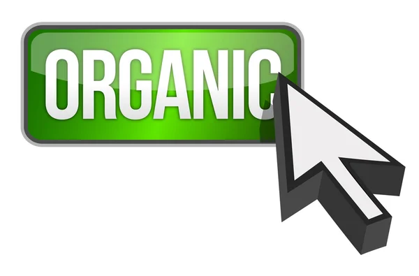 Organic green 3d banner with white text — Stock Photo, Image