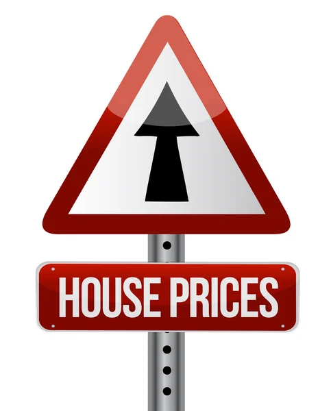 'wzrost cen dom' znak — Zdjęcie stockowe
