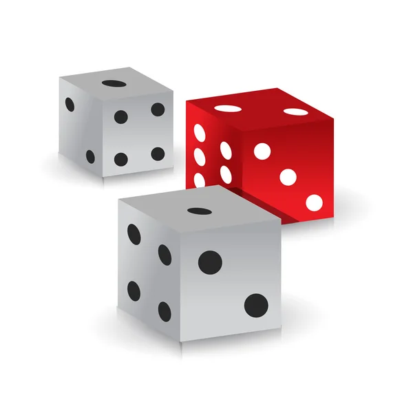 Red and white gamble dices — Stock Photo, Image