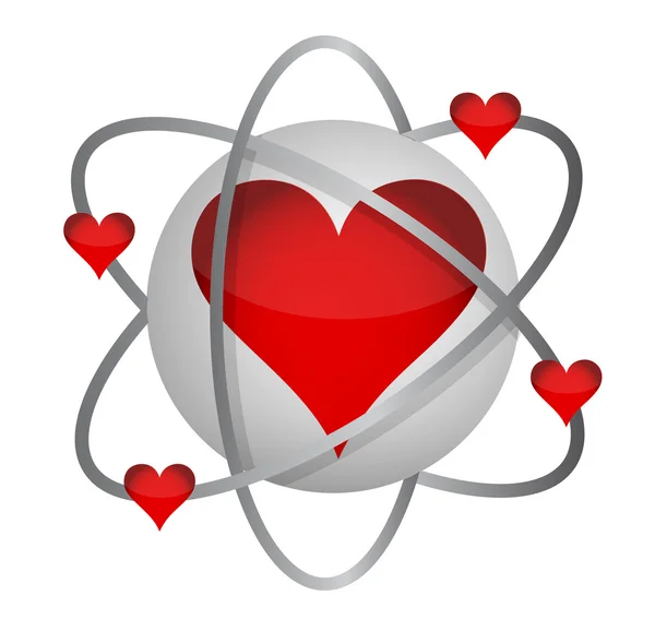 Konzept der atomaren Liebe — Stockfoto