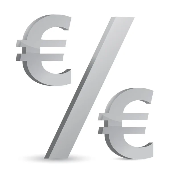 Euro valuta percentage — Stockfoto