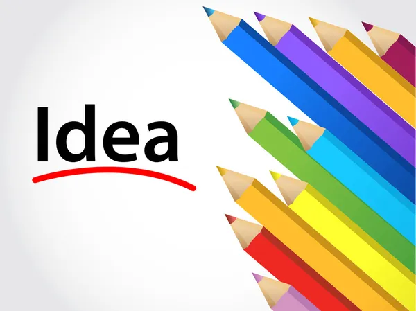 Idea Multicolored pencils — Stock Photo, Image