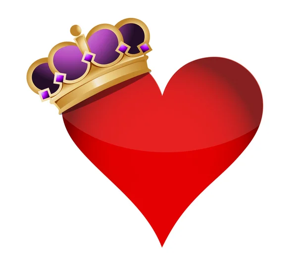 Hjärta med krona — Stockfoto