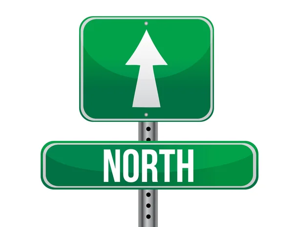 Road sign to the north geographical direction — Stock Photo, Image