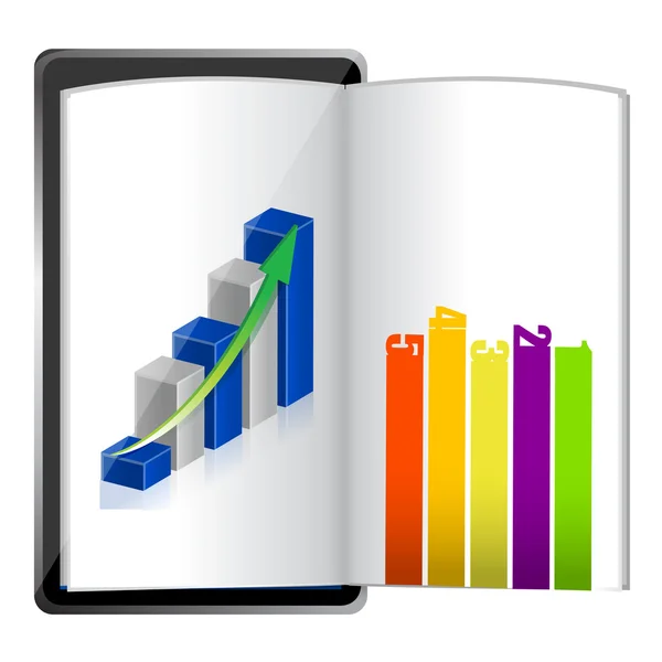 Tablet che mostra un foglio di calcolo grafico — Foto Stock