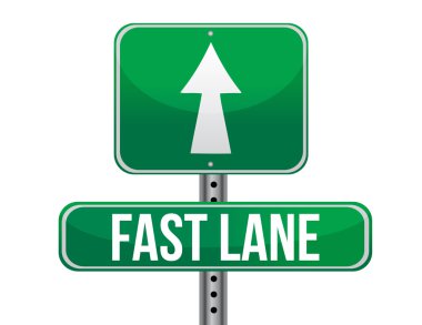 Fast lane yeşil yol levhası