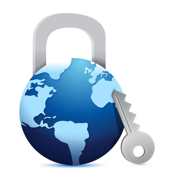 Open globe 'lock' — 스톡 사진