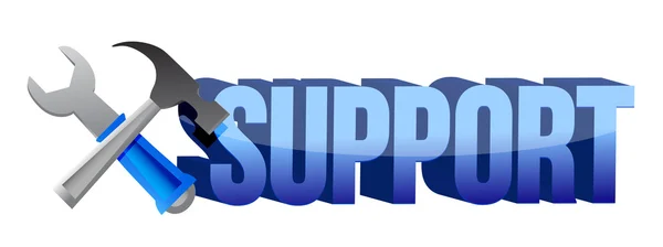 Support sign and tools — Stock Photo, Image
