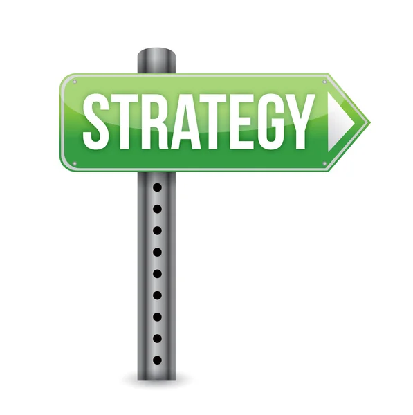 Verkeersbord met woord strategie inzake het. — Stockfoto