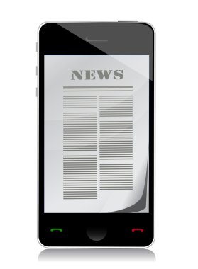 dokunmatik ekran telefon şekil üzerinde haber okuma