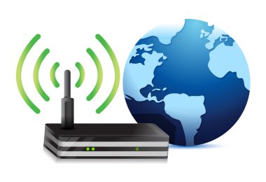 Wireless communication and internet concept clipart