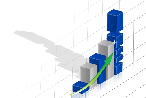 Gráfico de negócios 3d sobre grade — Fotografia de Stock