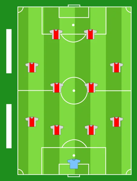 Equipa de campo de futebol — Fotografia de Stock