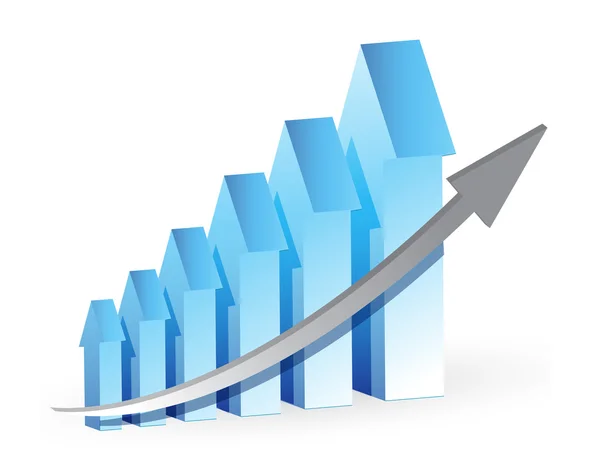 Blue Arrows graph — Stock Photo, Image