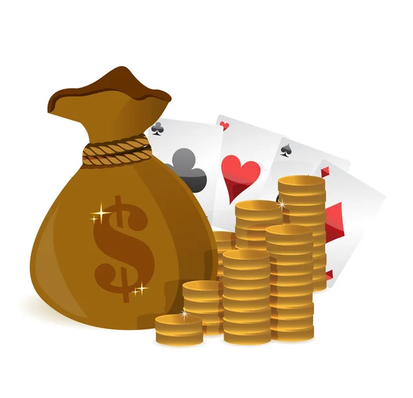 Money bags casino profits — Stock Photo, Image