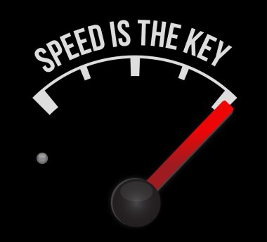 Speedometer scoring speed is the key clipart