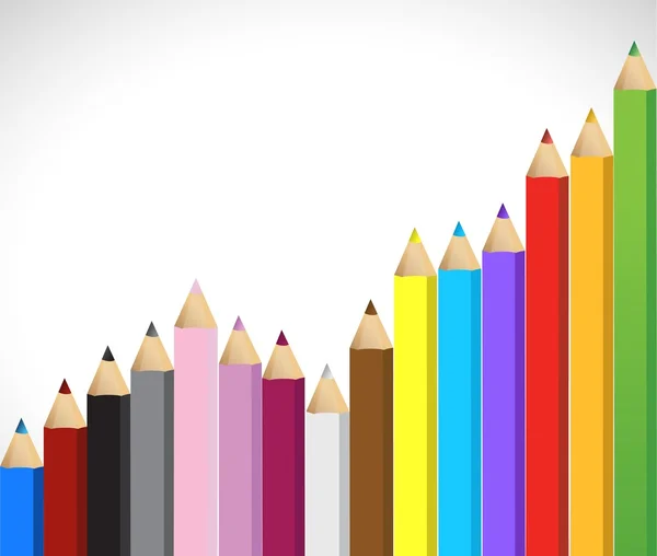 Colored pencils growing business graph — Stock Photo, Image