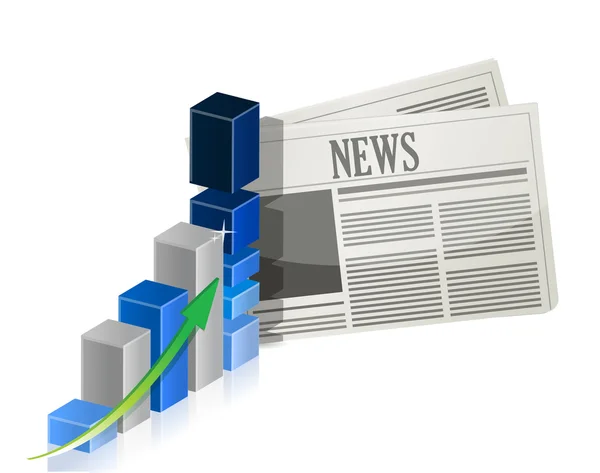 Business news with bar graph — Stock Photo, Image