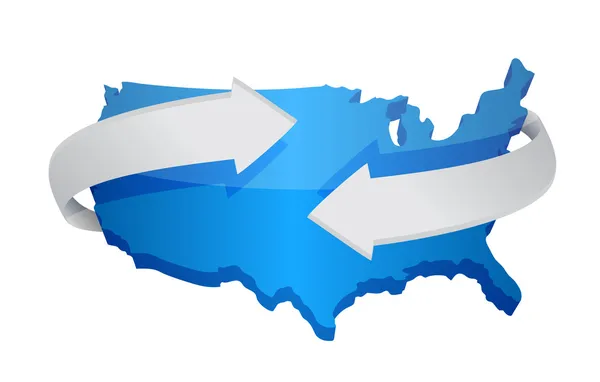 Us map changing concept — Stock Photo, Image